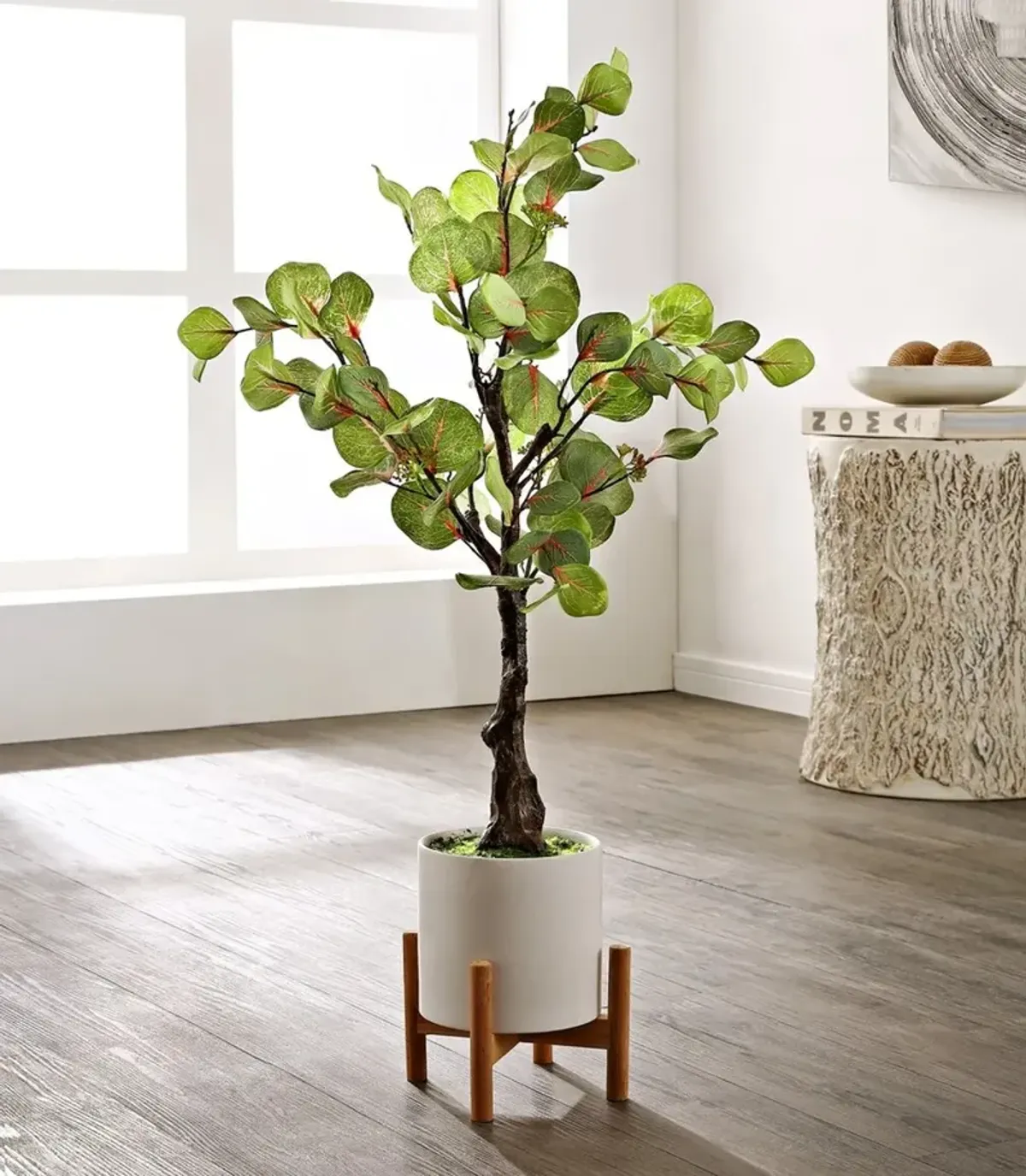 Faux Eucalyptus Potted Tree