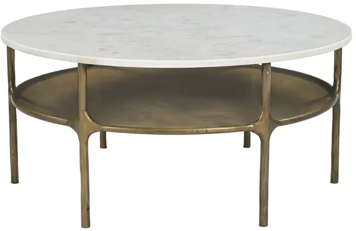 Bild Coffee Table White & Brass