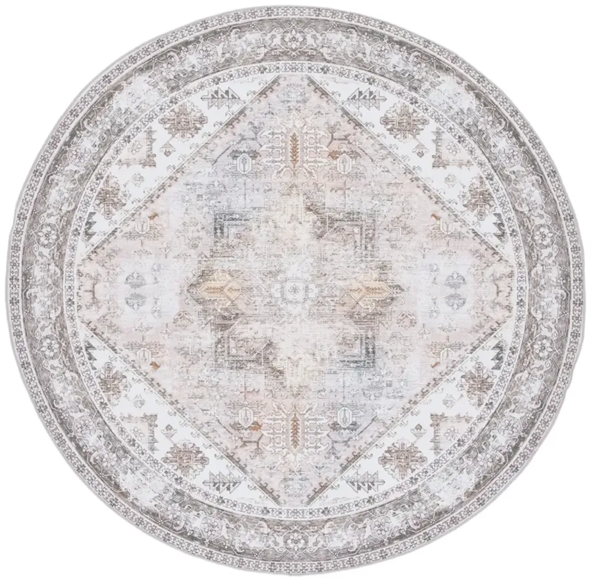 TUCSON 102 M/W S/R BEIGE  7' x 7' Round Round Rug