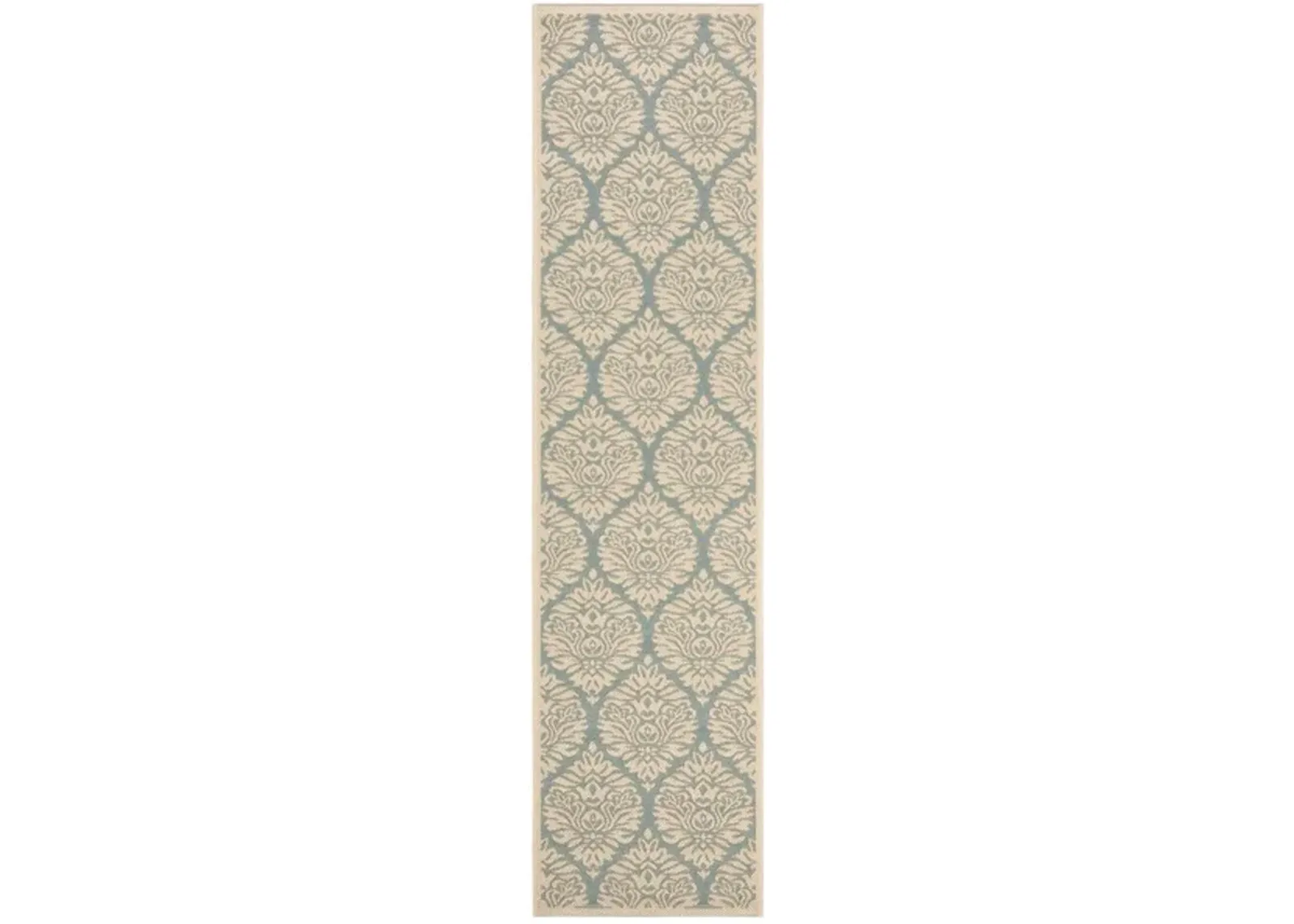 LINDEN 135 Collection LND135K-28 Aqua / Cream 2'-2" X 8'