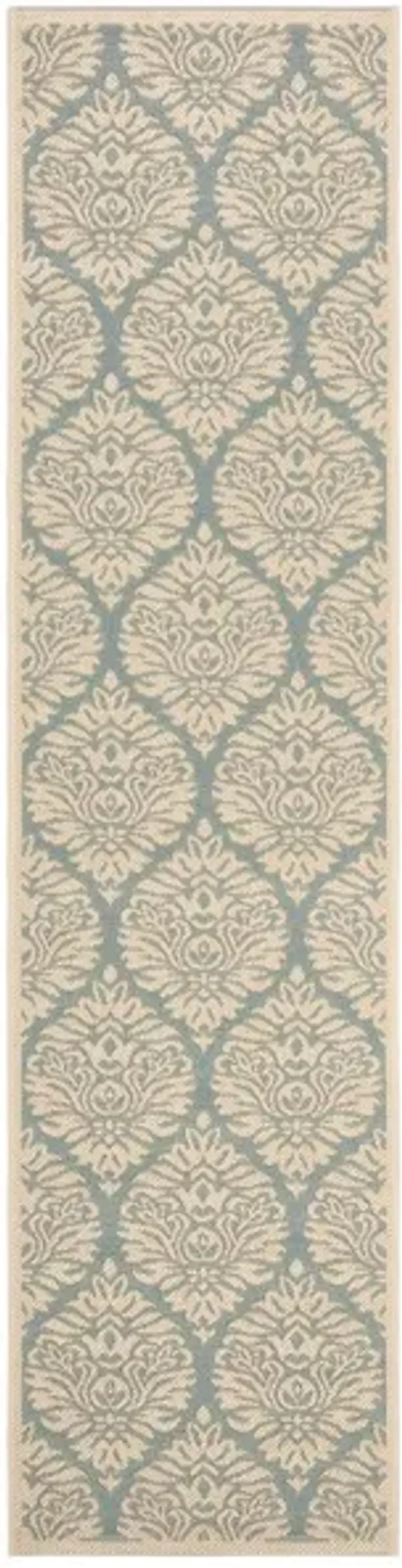 LINDEN 135 Collection LND135K-28 Aqua / Cream 2'-2" X 8'