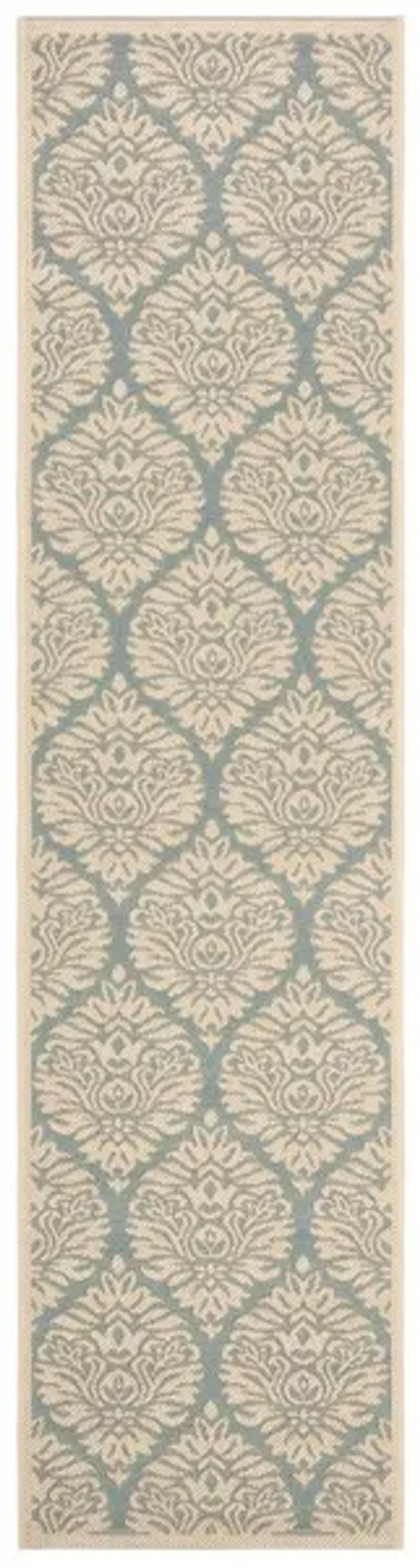 LINDEN 135 Collection LND135K-28 Aqua / Cream 2'-2" X 8'