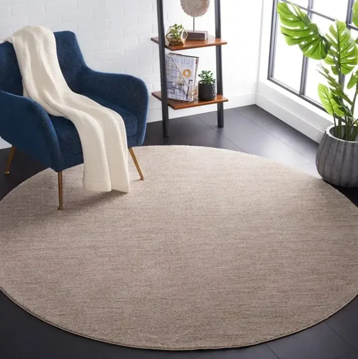 LASA 106 Beige 4' X 4' Round Round Rug