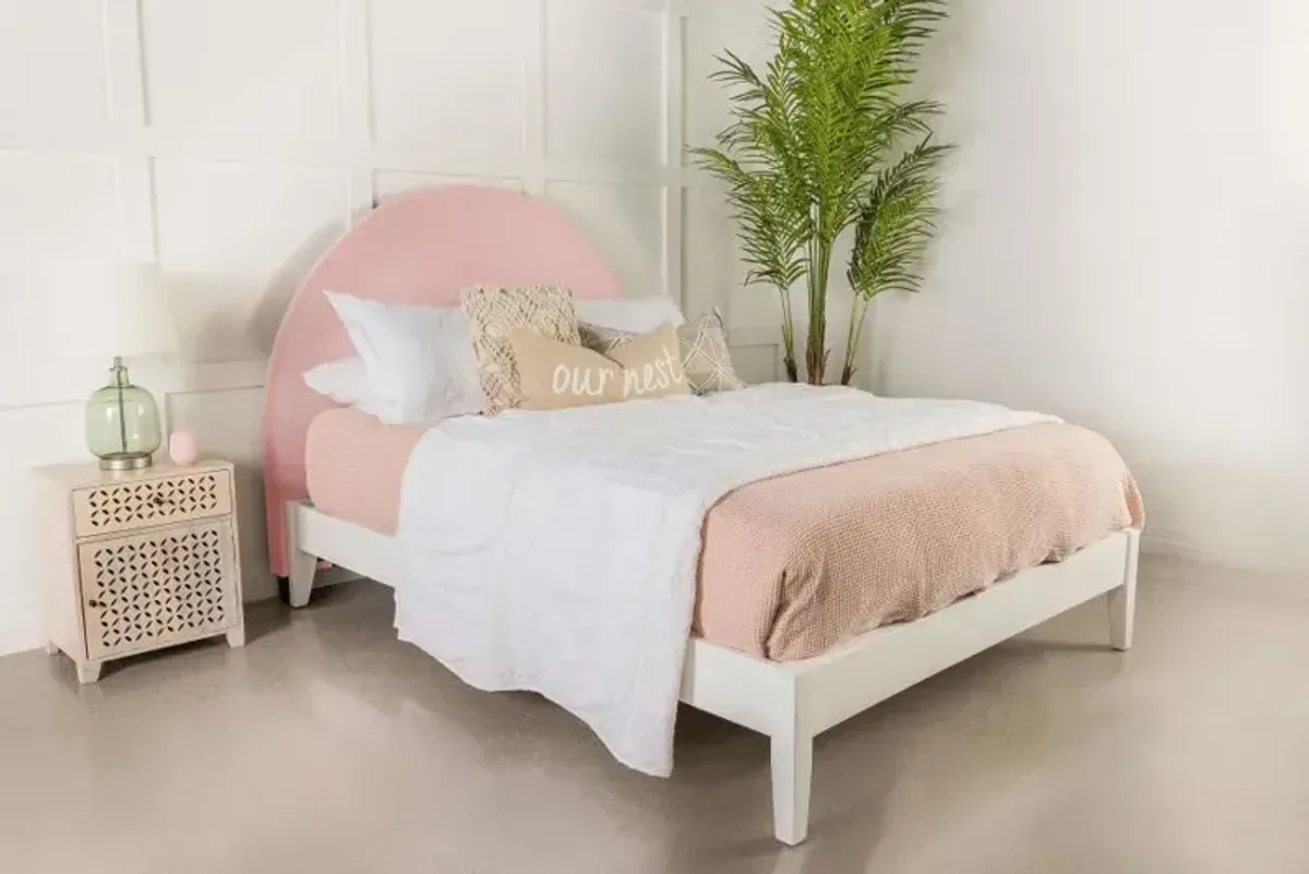 June Upholstered Arched Twin Headboard Blush