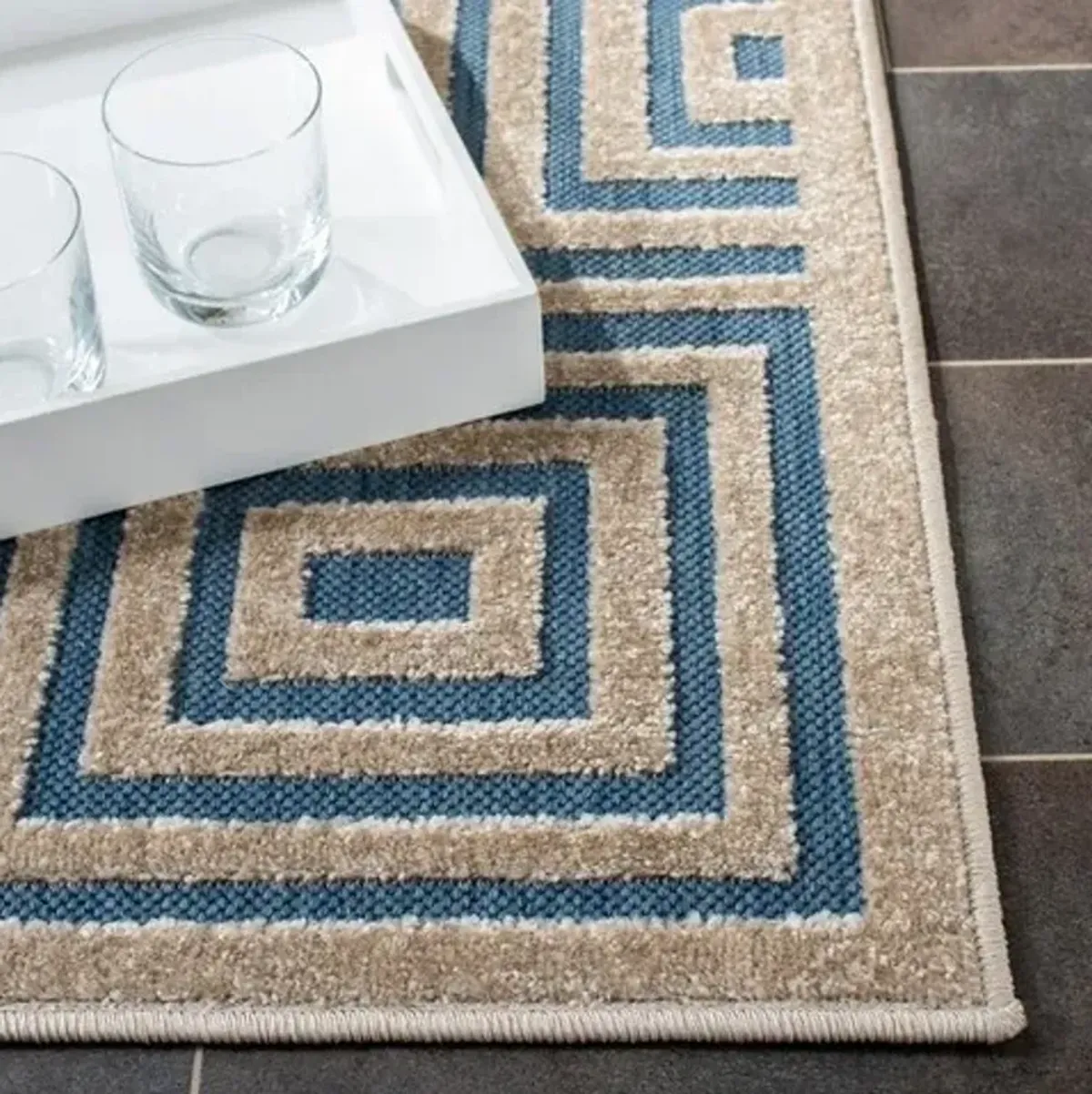 Cottage COT941F Light Blue / Cream Rug 