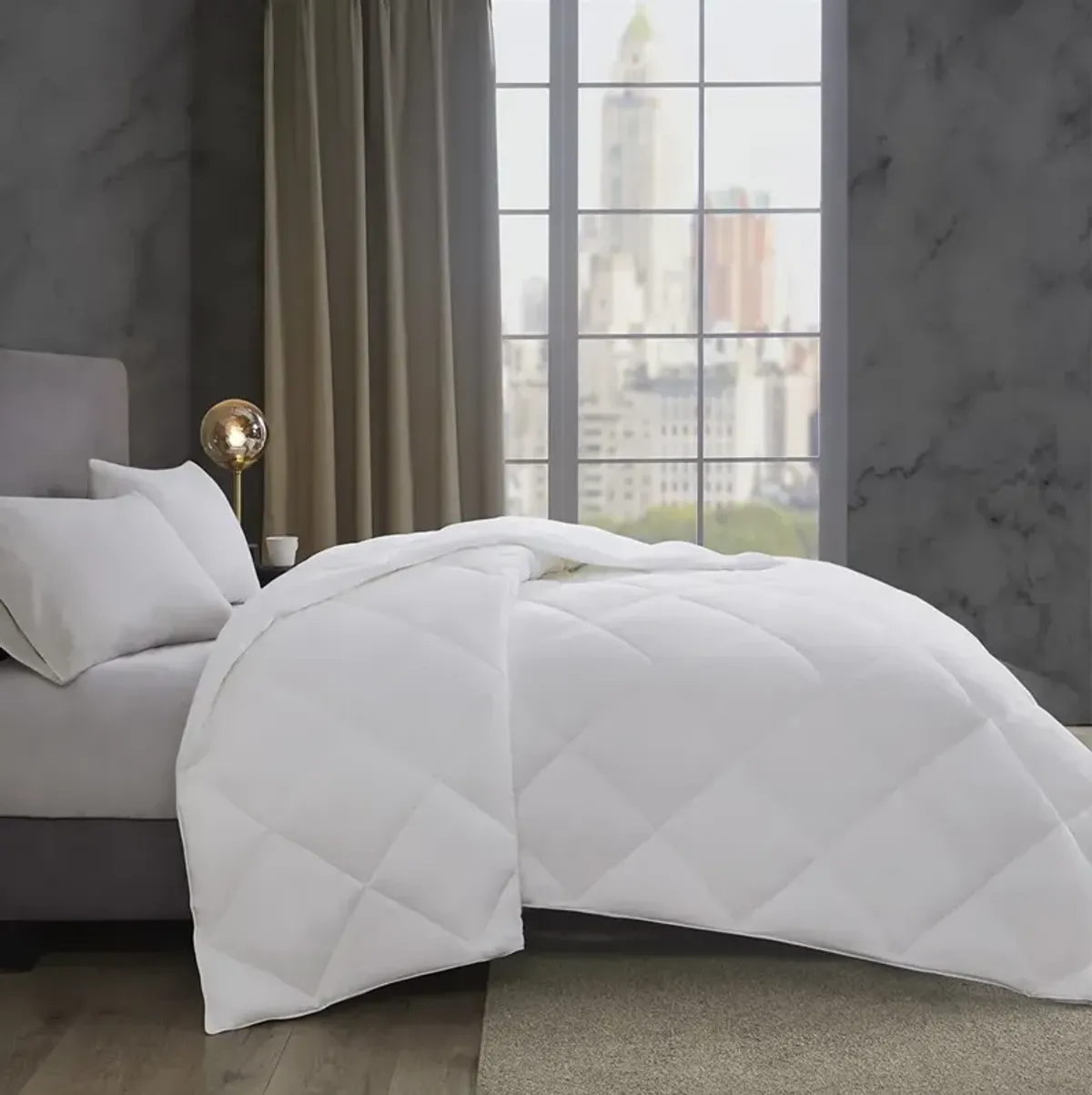 Sleep Philosophy Maximum Warmth White Cotton Down Alternative Featherless Comforter