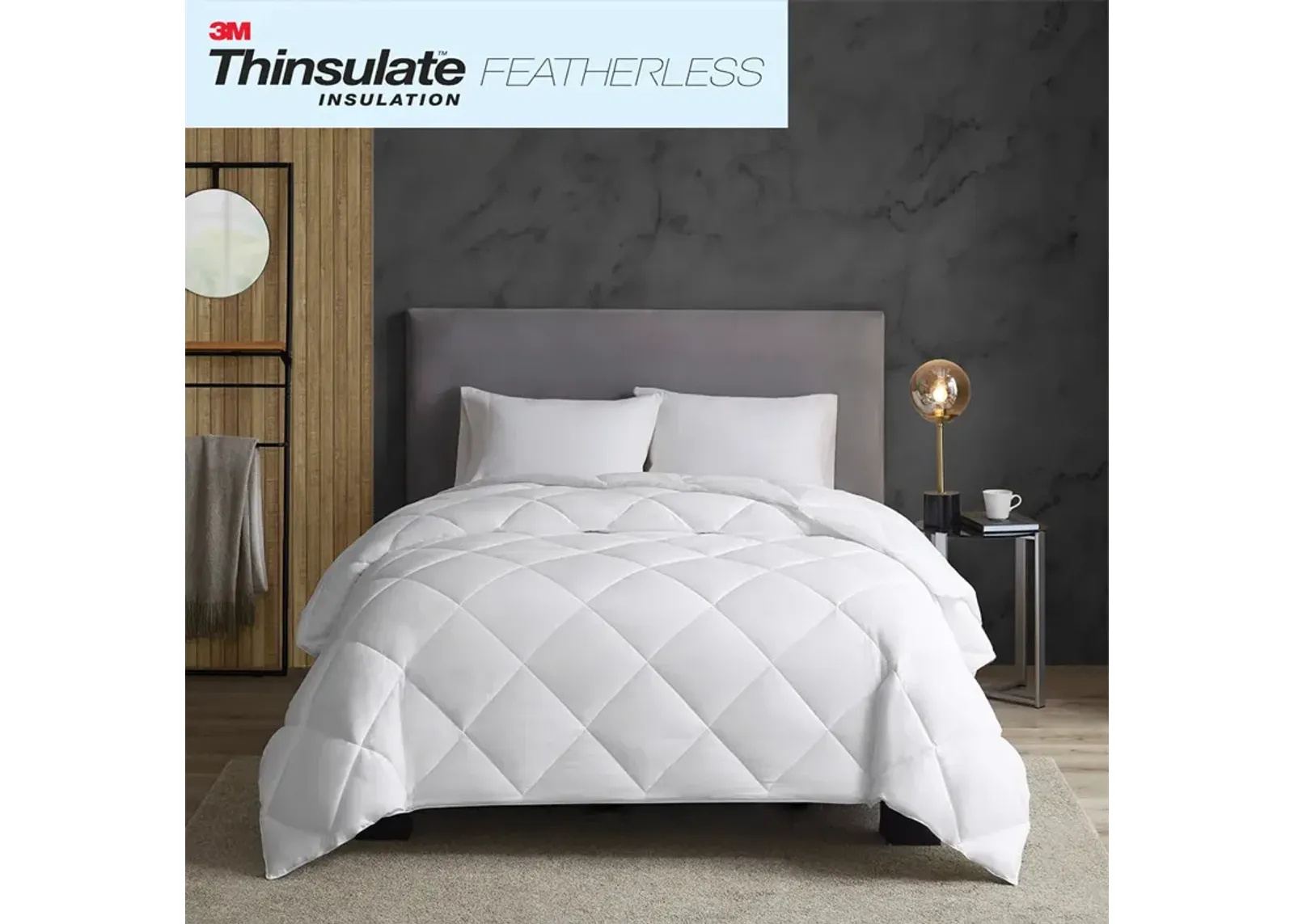 Sleep Philosophy Maximum Warmth White Cotton Down Alternative Featherless Comforter