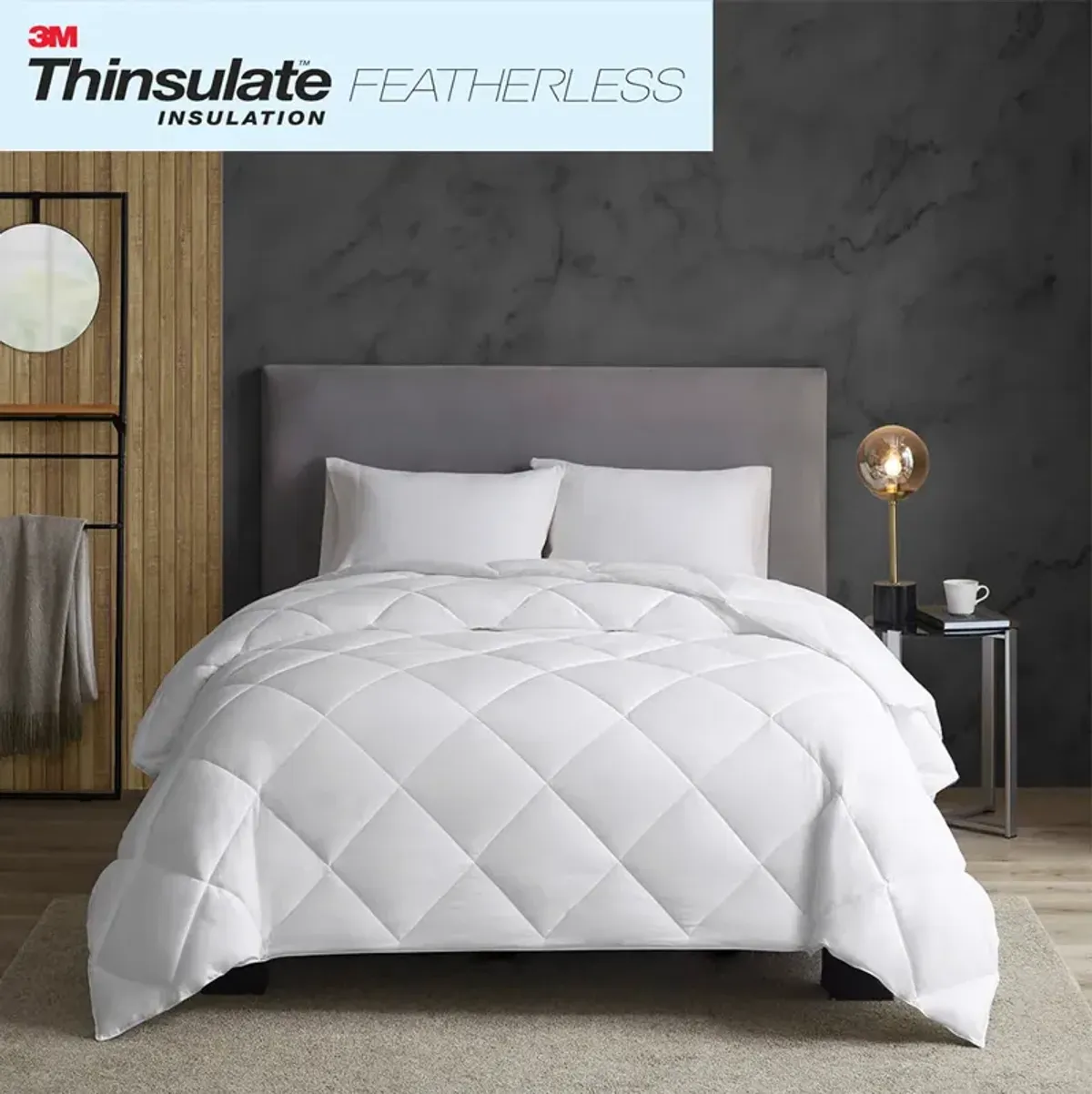 Sleep Philosophy Maximum Warmth White Cotton Down Alternative Featherless Comforter