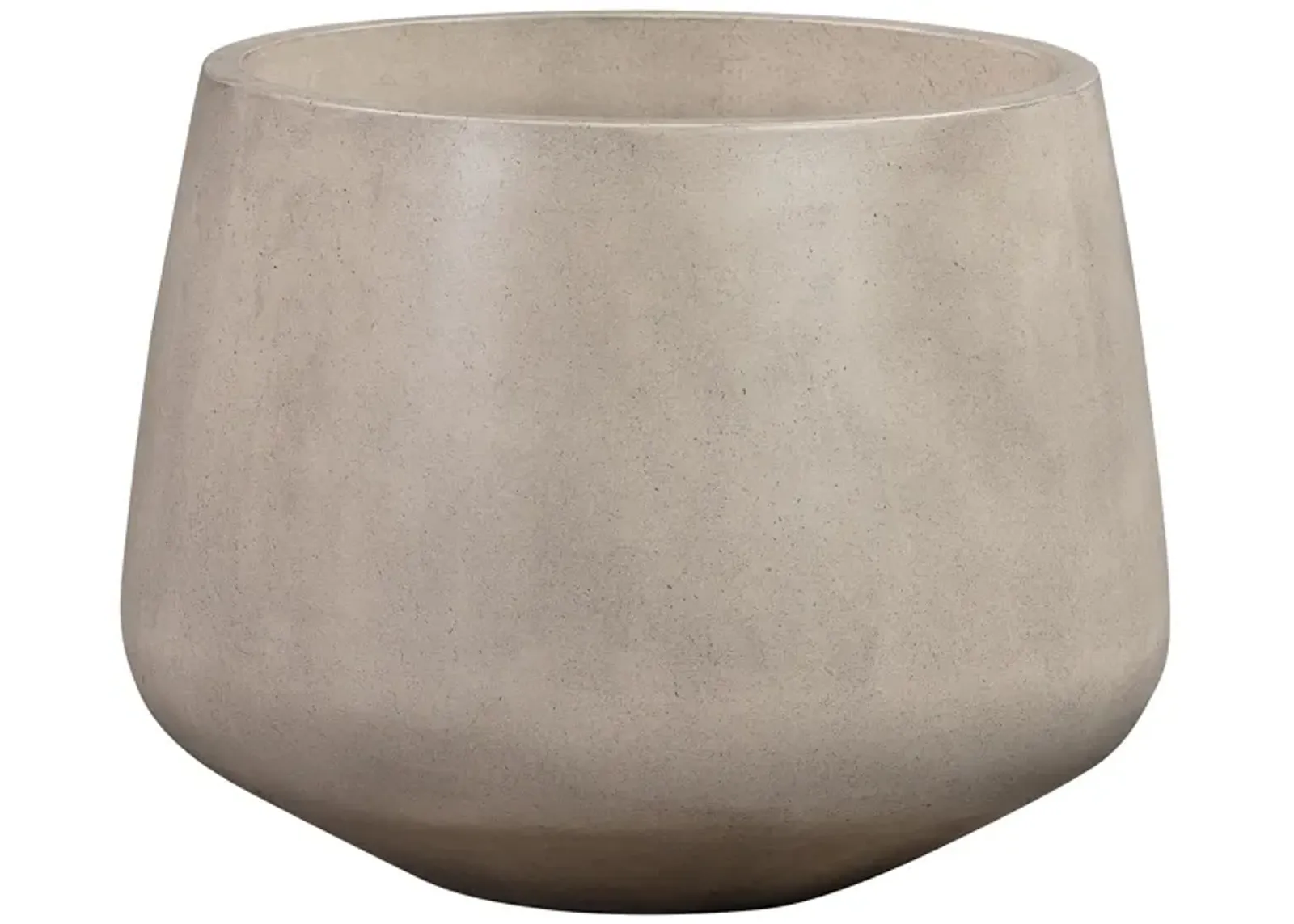 Amethyst Medium Round Lightweight White Concrete Indoor or Outdoor Planter in white