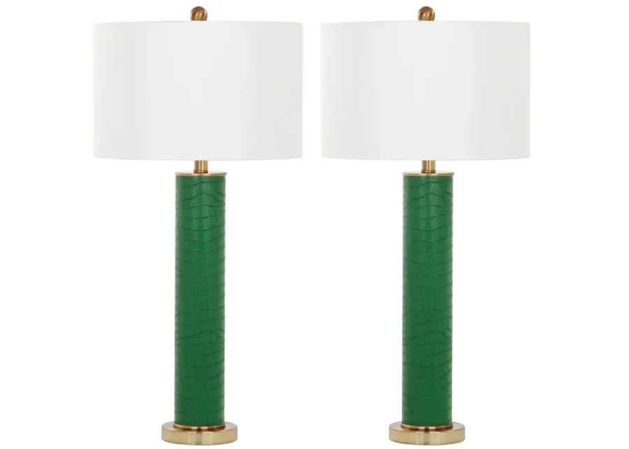 Ollie 31.5-Inch H Faux Alligator Table Lamp - Set of 2