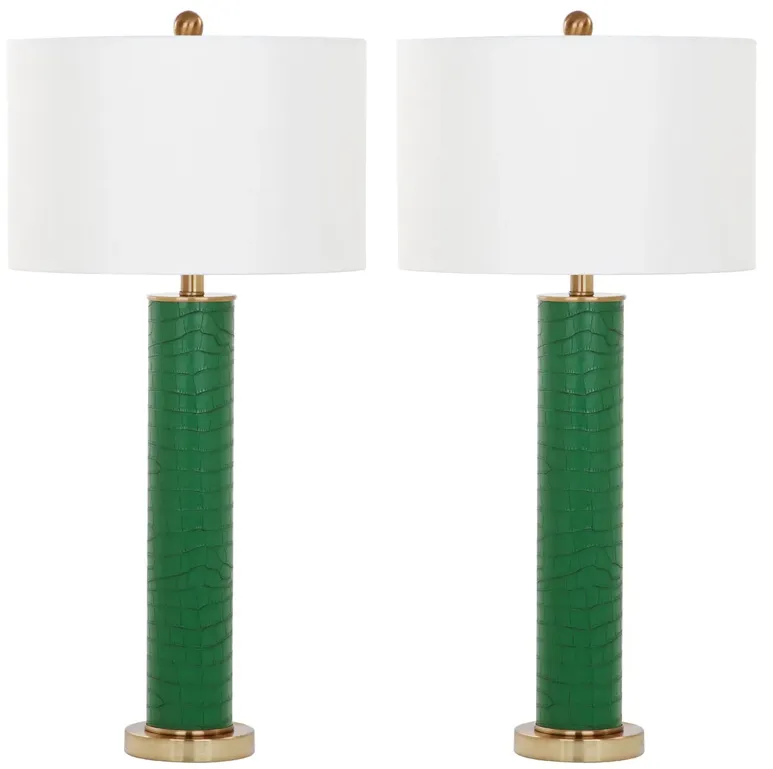 Ollie 31.5-Inch H Faux Alligator Table Lamp - Set of 2