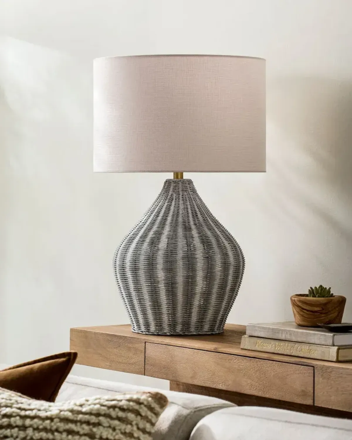 Velles VES-003 28"H x 17"W x 17"D Accent Table Lamp