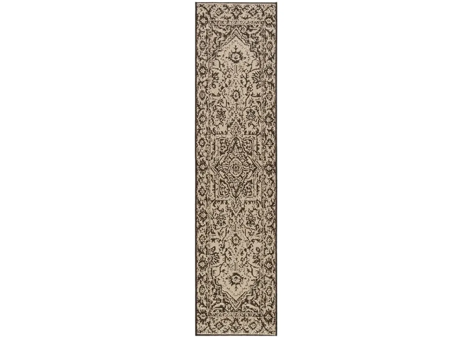 Safavieh BEACH HOUSE Collection BHS139U-212 Creme / Brown 2'-2" X 12'