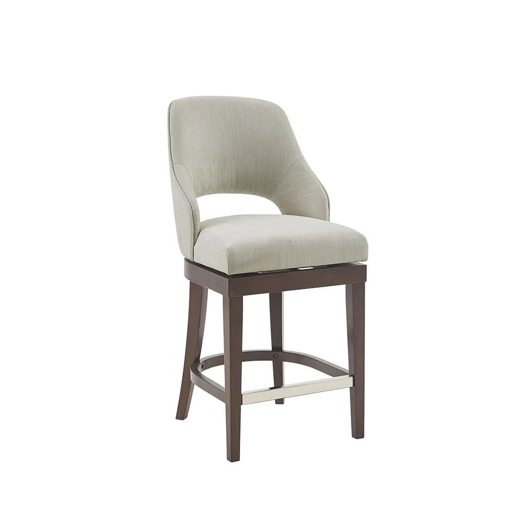 Madison Park Jillian Cream Counter Stool with Swivel Seat