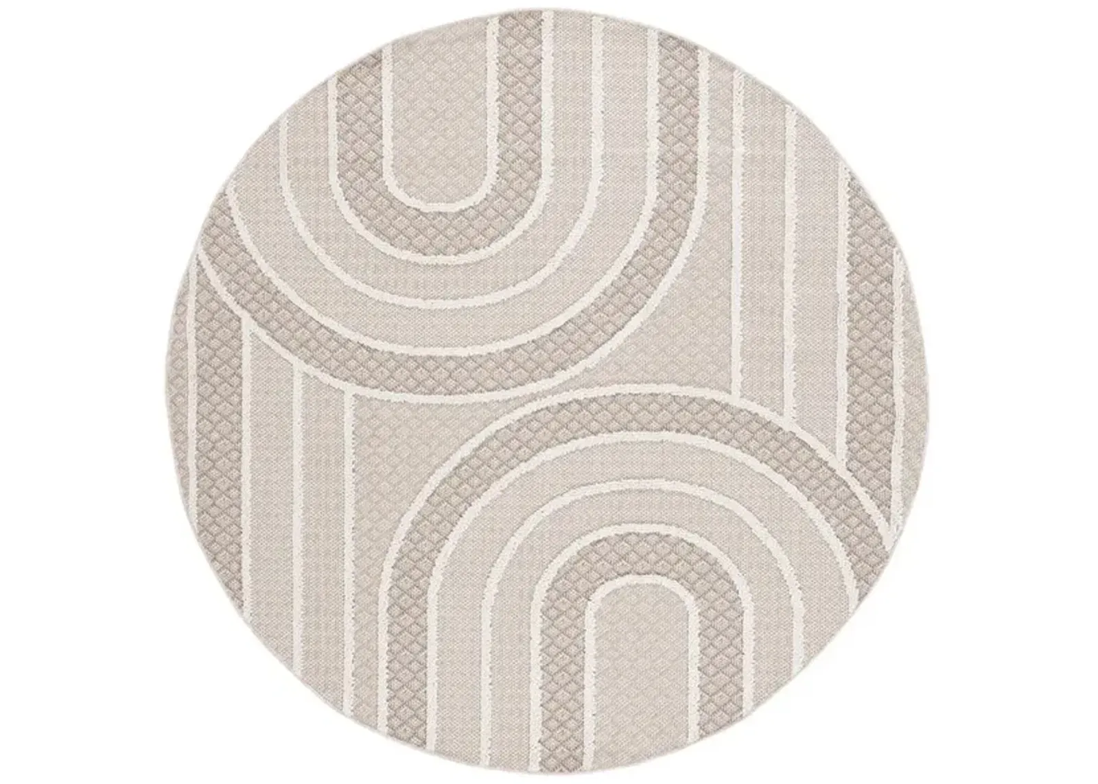 GLOBAL 412 Beige 6'-7' X 6'-7' Round Round Rug