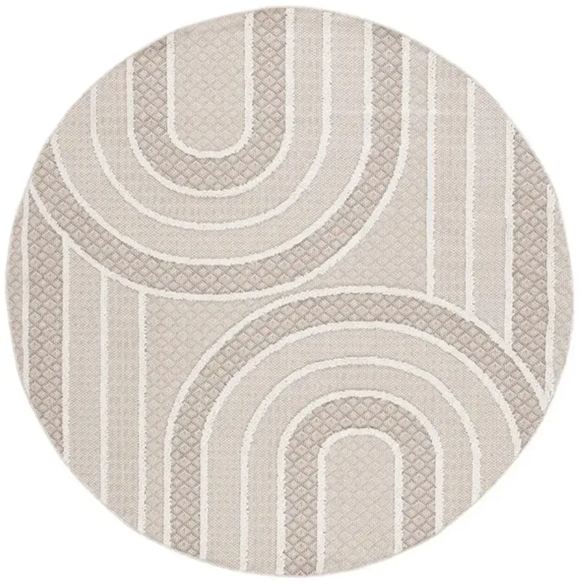 GLOBAL 412 Beige 6'-7' X 6'-7' Round Round Rug