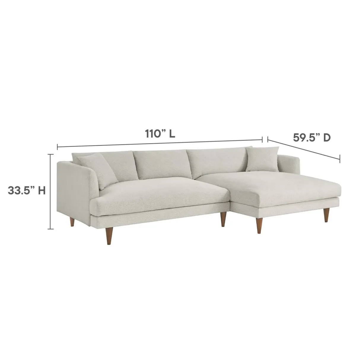 Zoya Right-Facing Down Filled Overstuffed Sectional