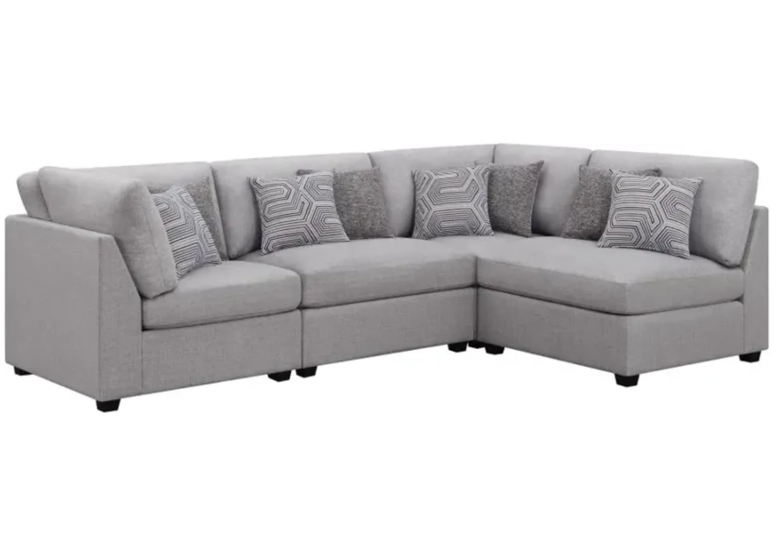 Cambria 4-piece Upholstered Modular Sectional Grey