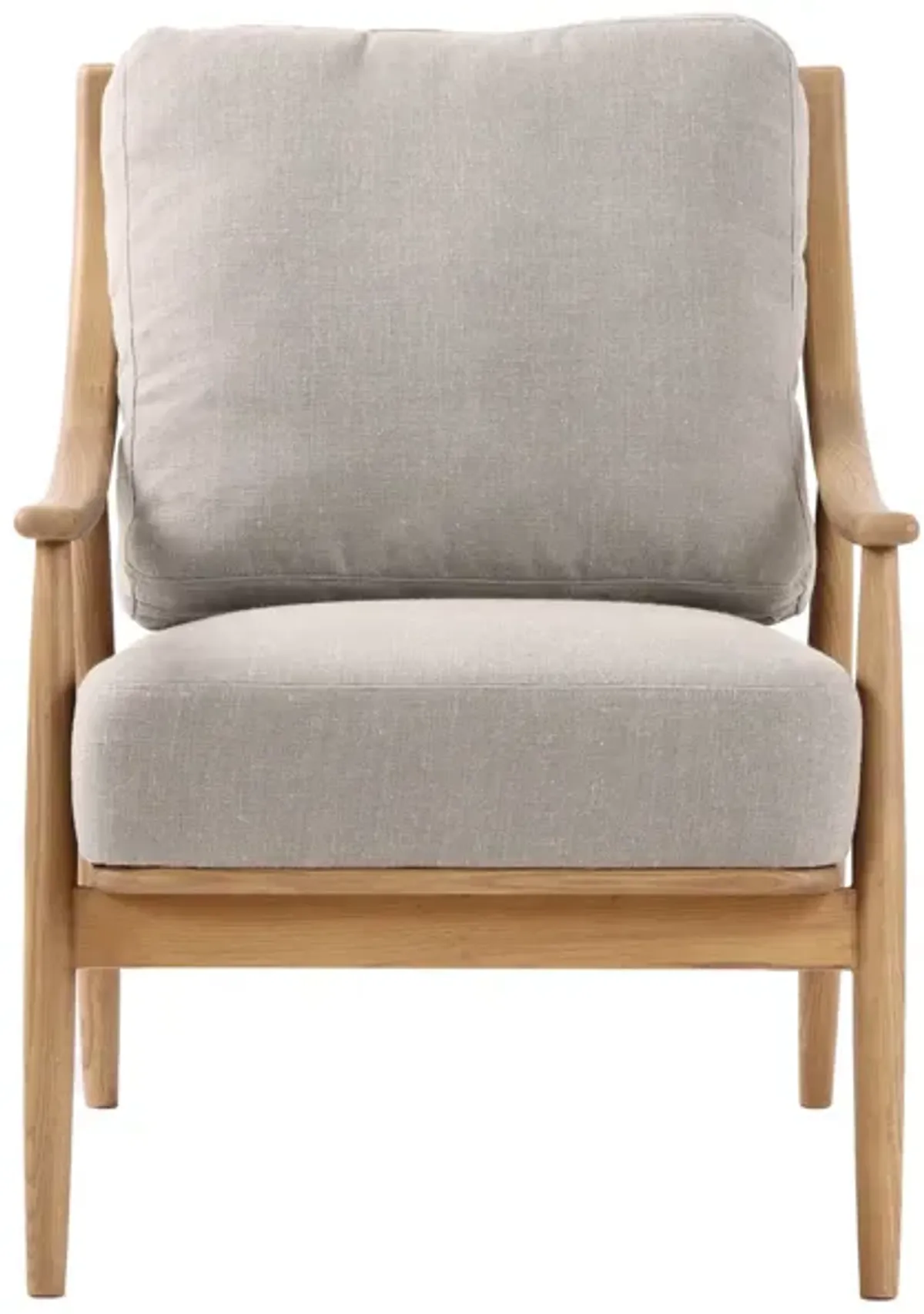 Kinsley Club Chair - Light Linen Cushions / Natural Frame