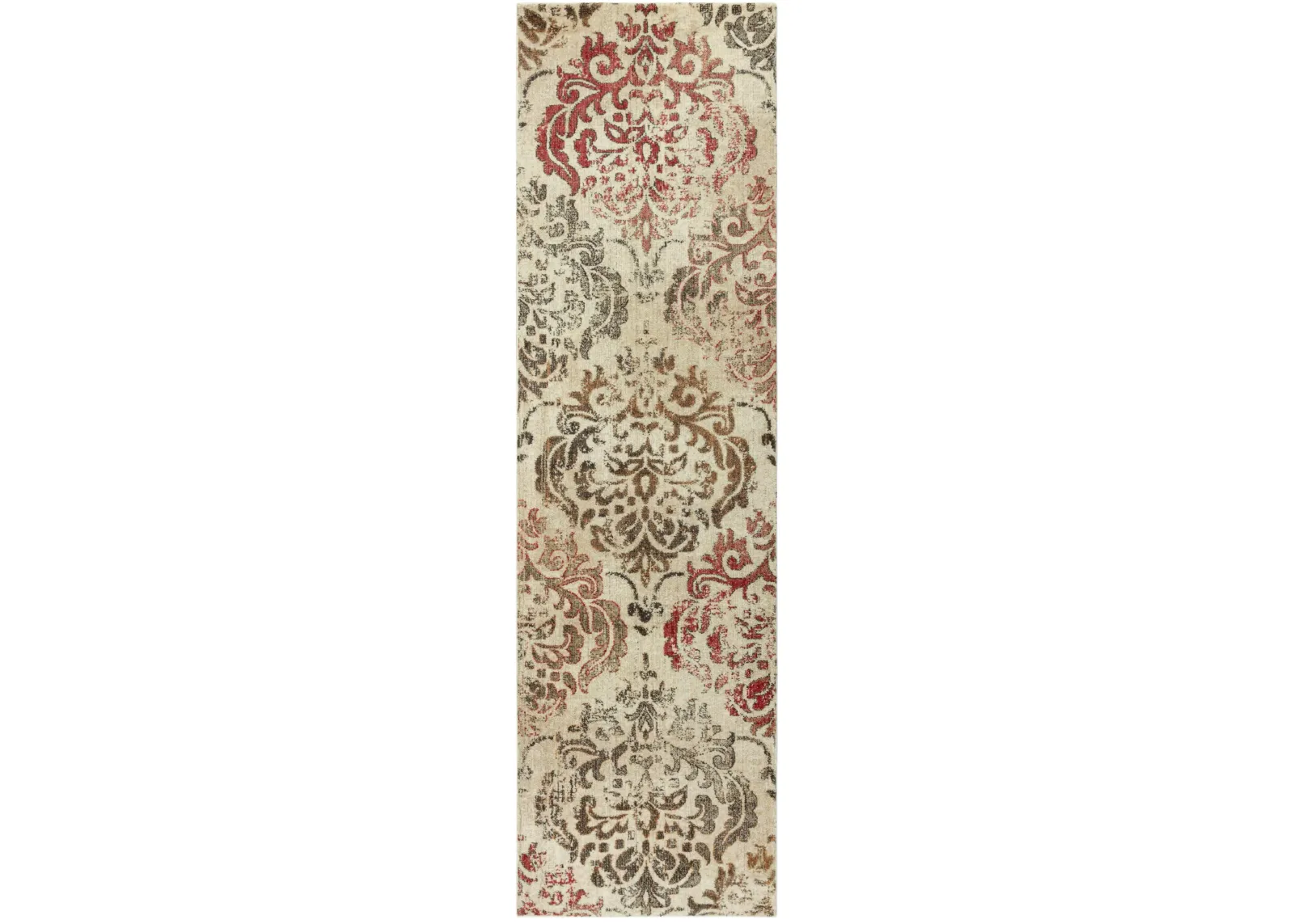 Gossamer Beige/Brown Classic/Updated 100% New Zealand Wool 2'6" X 10' Runner Rug