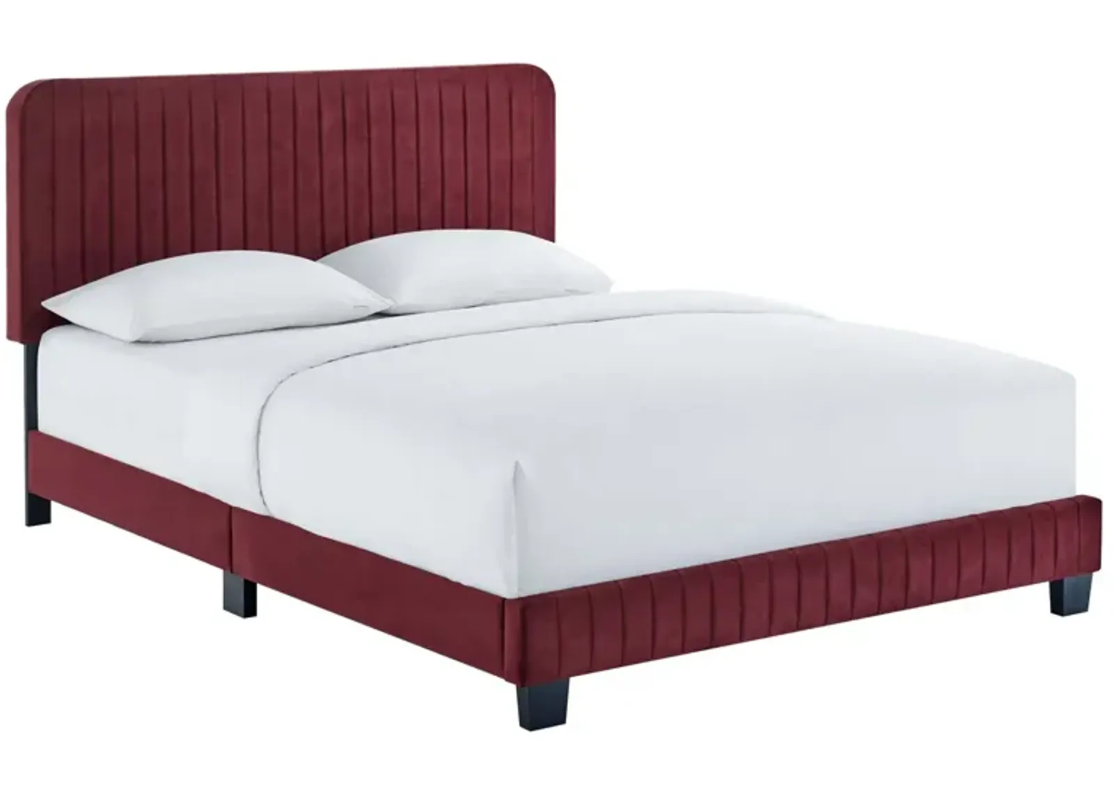 Celine Channel Tufted Performance Velvet Queen Platform Bed