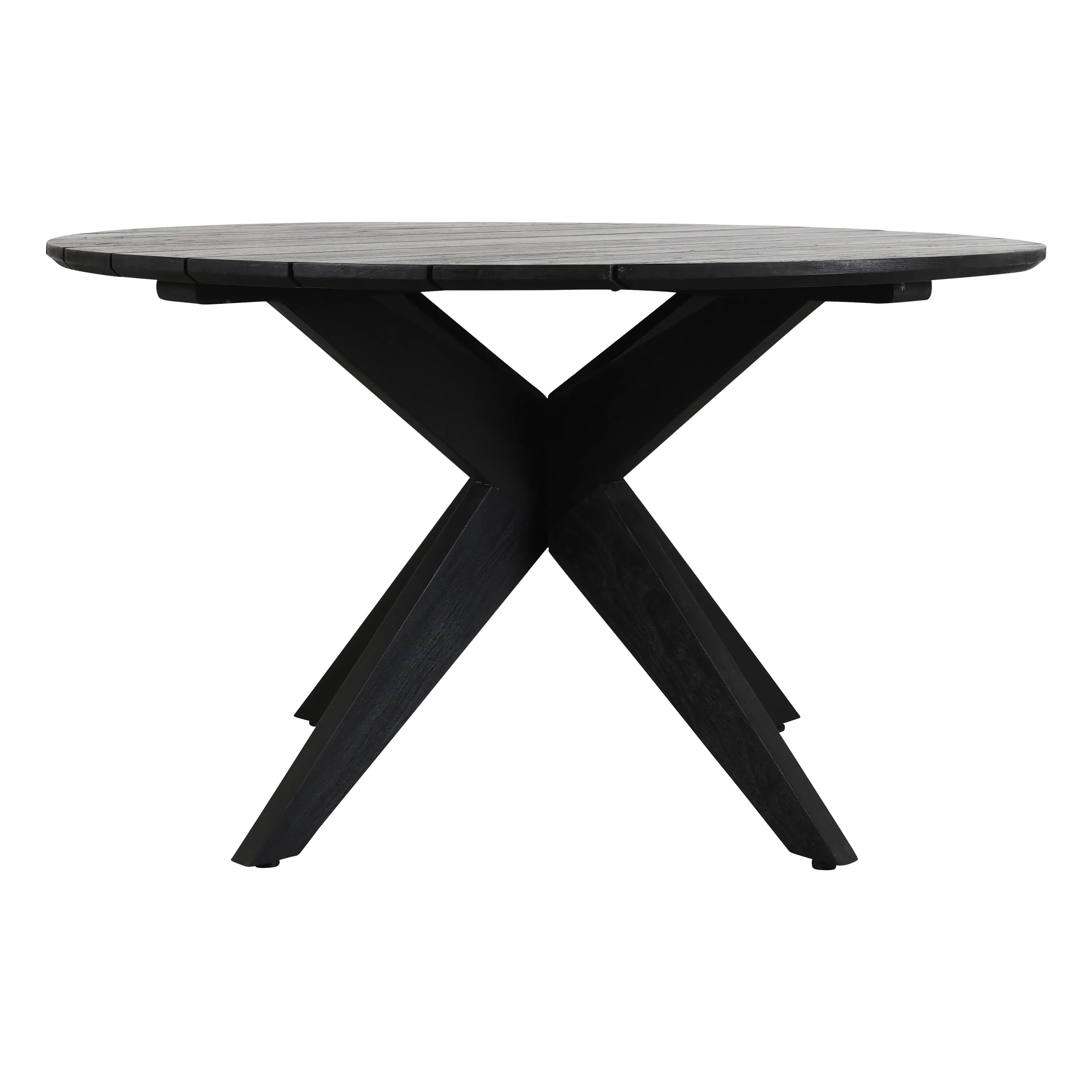 Alameda 53" Outdoor Round Dining Table Black 