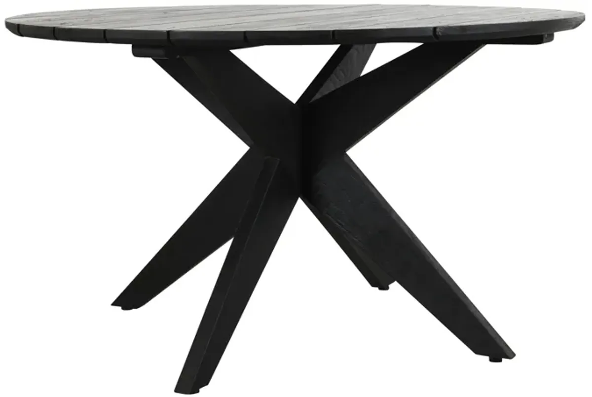 Alameda 53" Outdoor Round Dining Table Black 