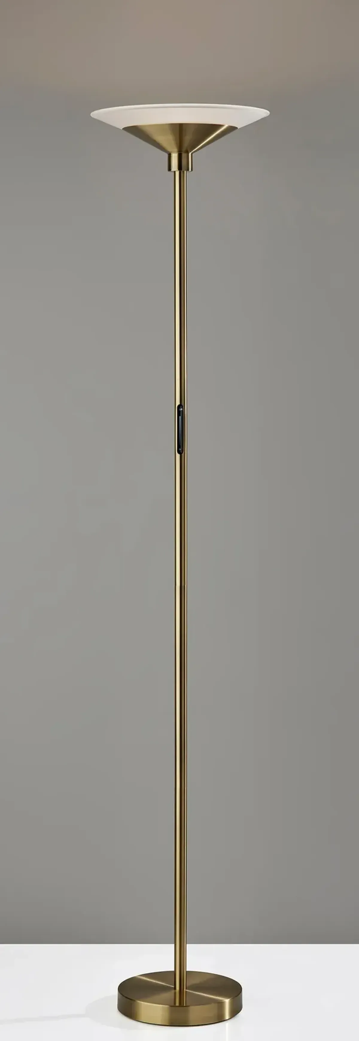 Solar LED Torchiere- Antique Brass