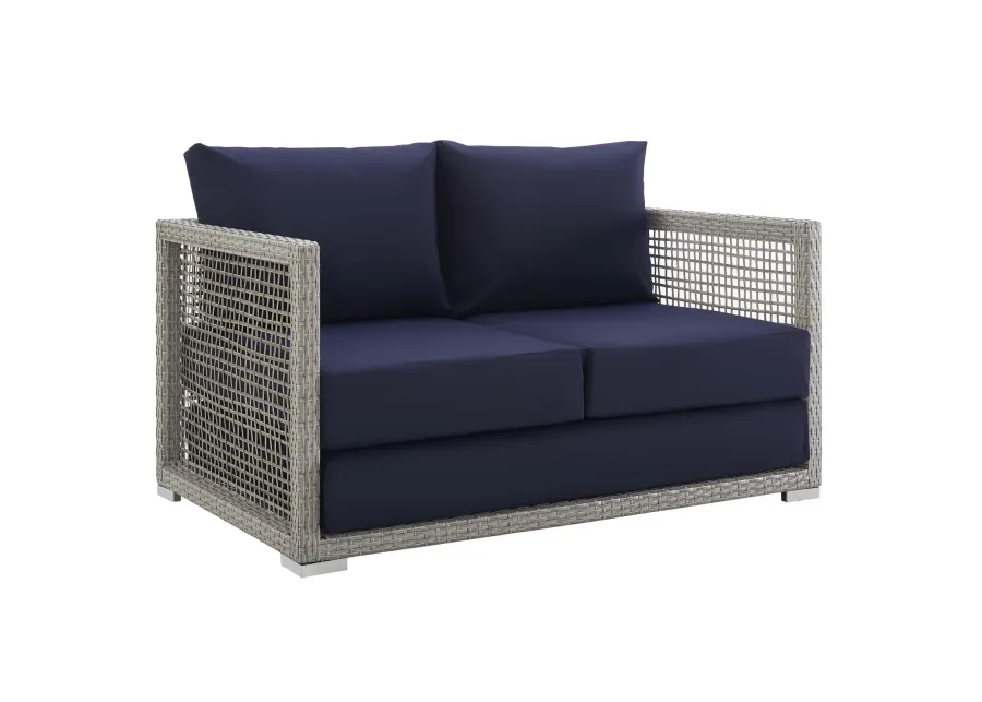 Aura Outdoor Patio Wicker Rattan Loveseat