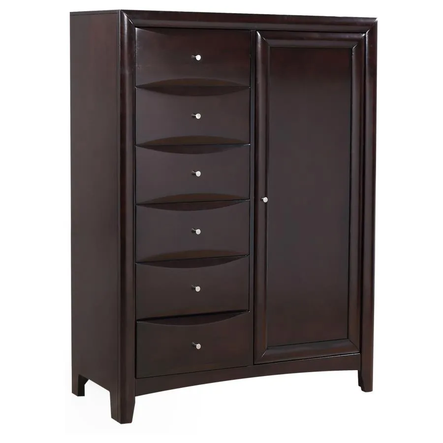 Phoenix 6-drawer Door Chest Deep Cappuccino