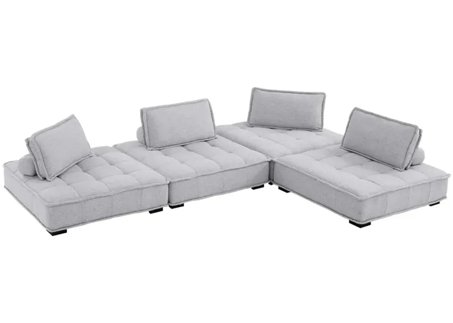 Saunter Tufted Fabric Fabric 4-Piece Sectional Sofa