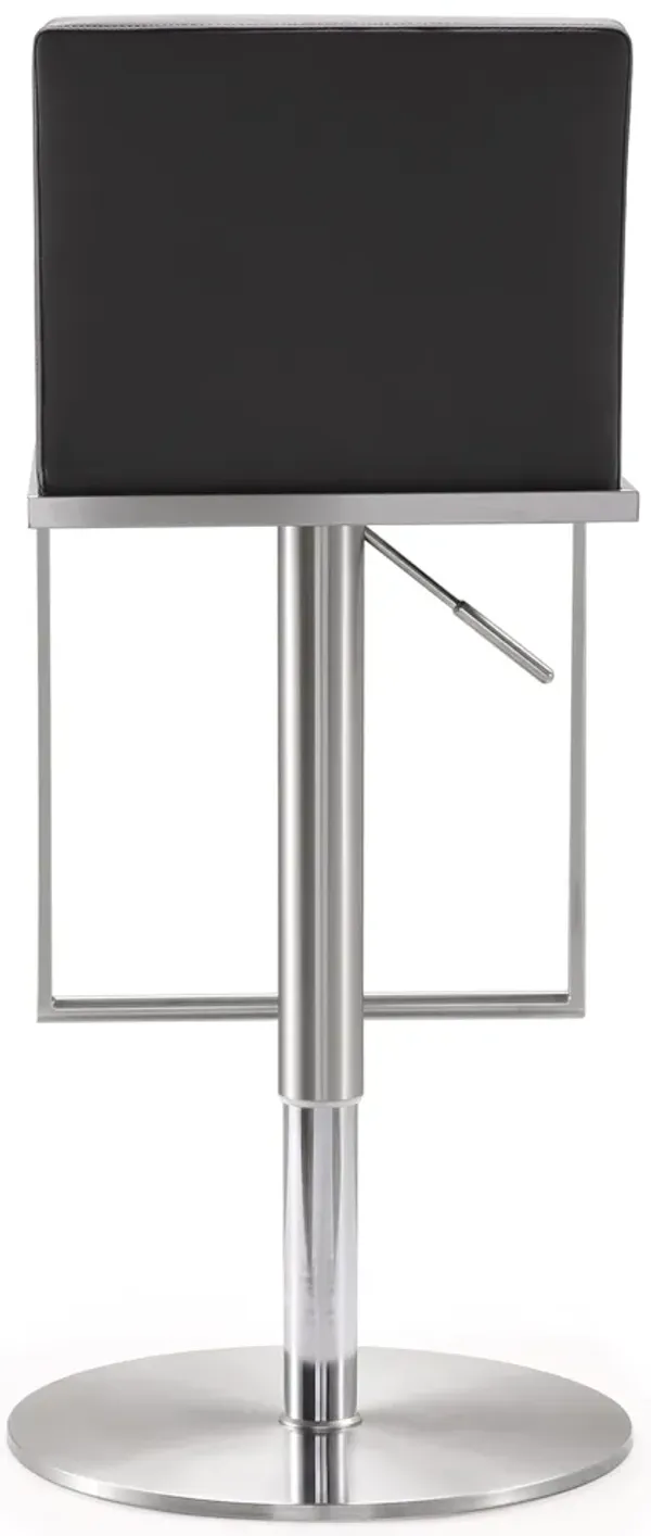 amalfi grey stainless steel adjustable barstool