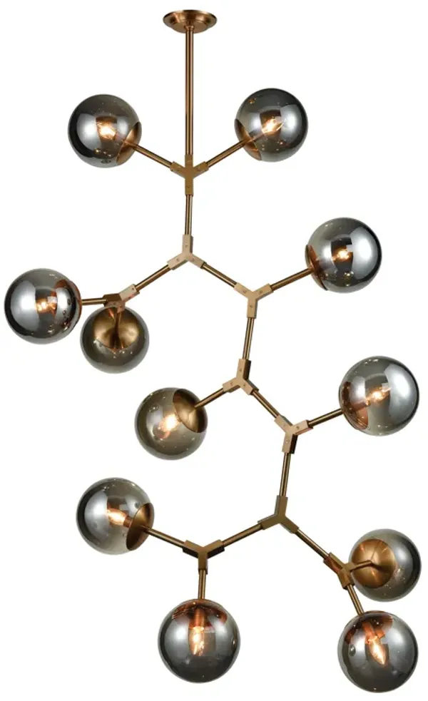 Synapse 35" Wide 11-Light Chandelier - Aged Brass