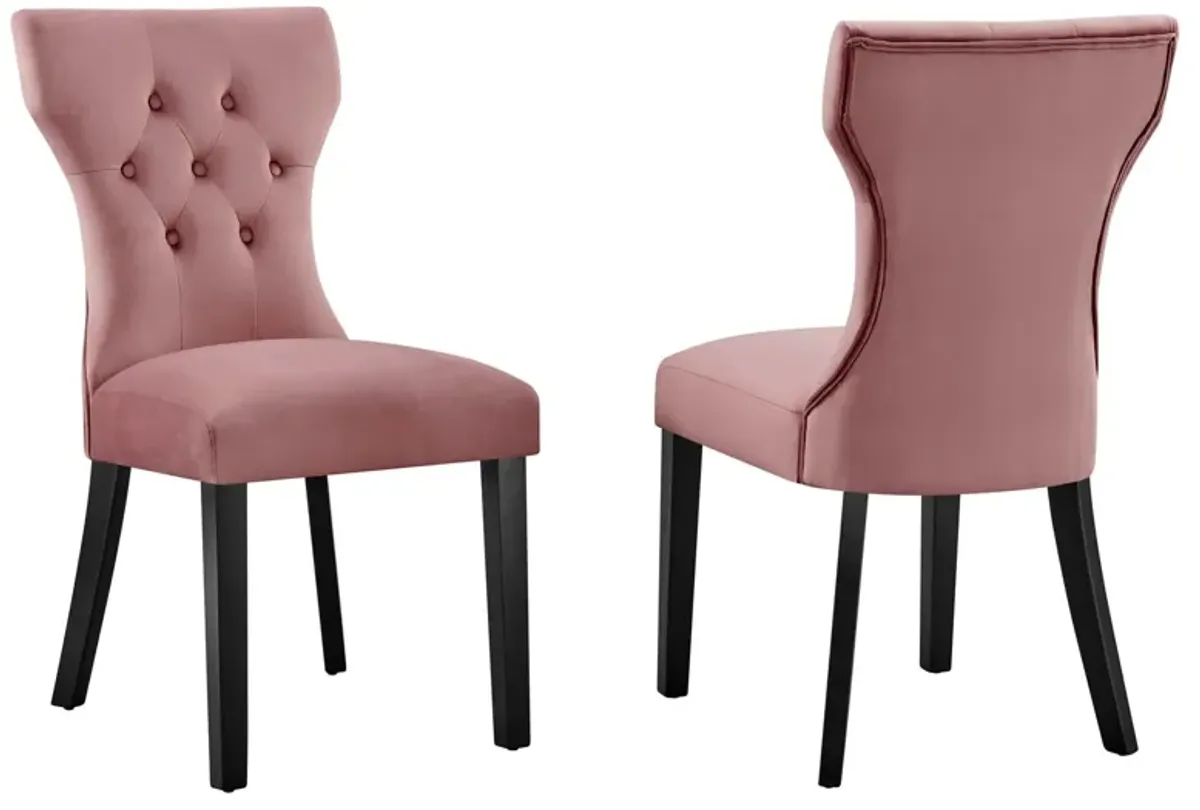 Silhouette Performance Velvet Dining Chairs - Set of 2