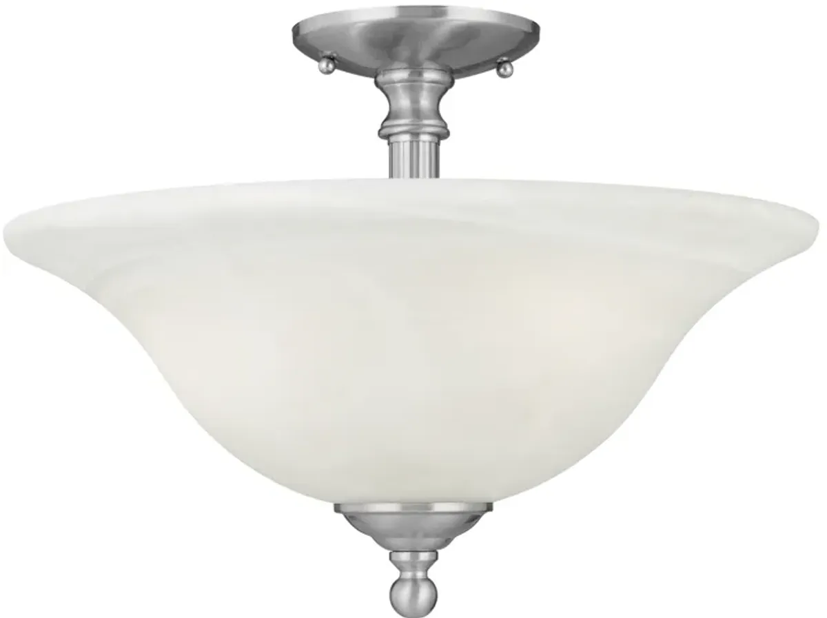Riva 16" Wide 3-Light Semi Flush Mount - Brushed Nickel