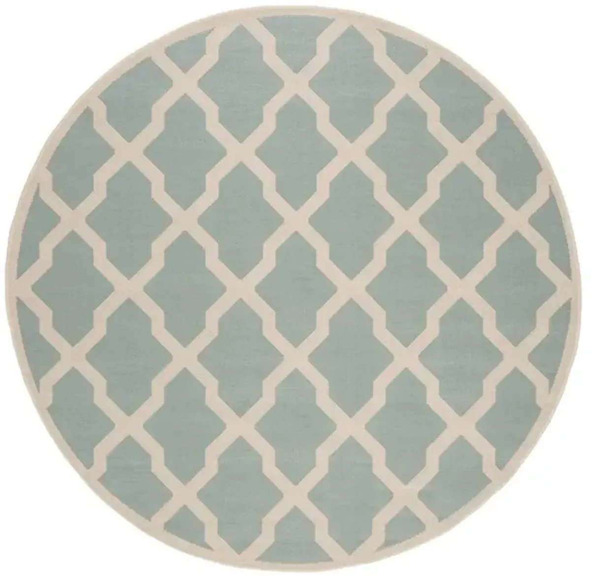 Safavieh BEACH HOUSE Collection BHS122K-6R Aqua / Cream 6'-7" X 6'-7" Round