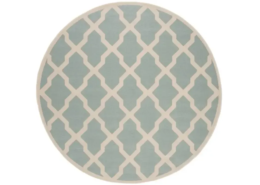 Safavieh BEACH HOUSE Collection BHS122K-6R Aqua / Cream 6'-7" X 6'-7" Round