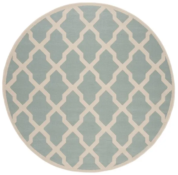 Safavieh BEACH HOUSE Collection BHS122K-6R Aqua / Cream 6'-7" X 6'-7" Round