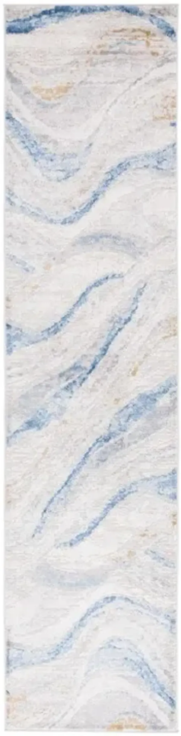 PALMA 334 Blue 2'-2' X 9' Runner Rug