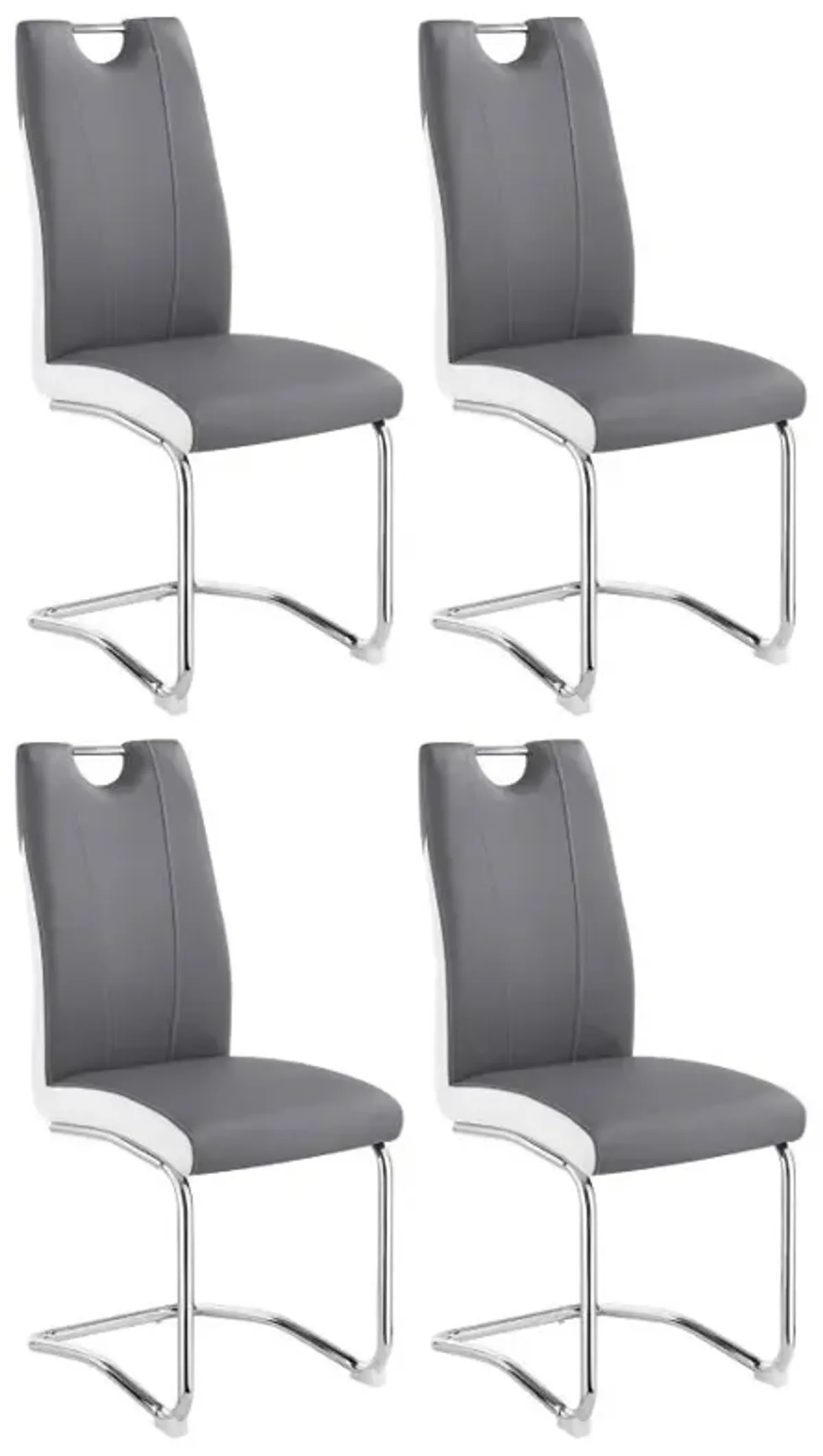 Brooklyn Upholstered Side Chairs with S-frame (Set of 4) Grey and White