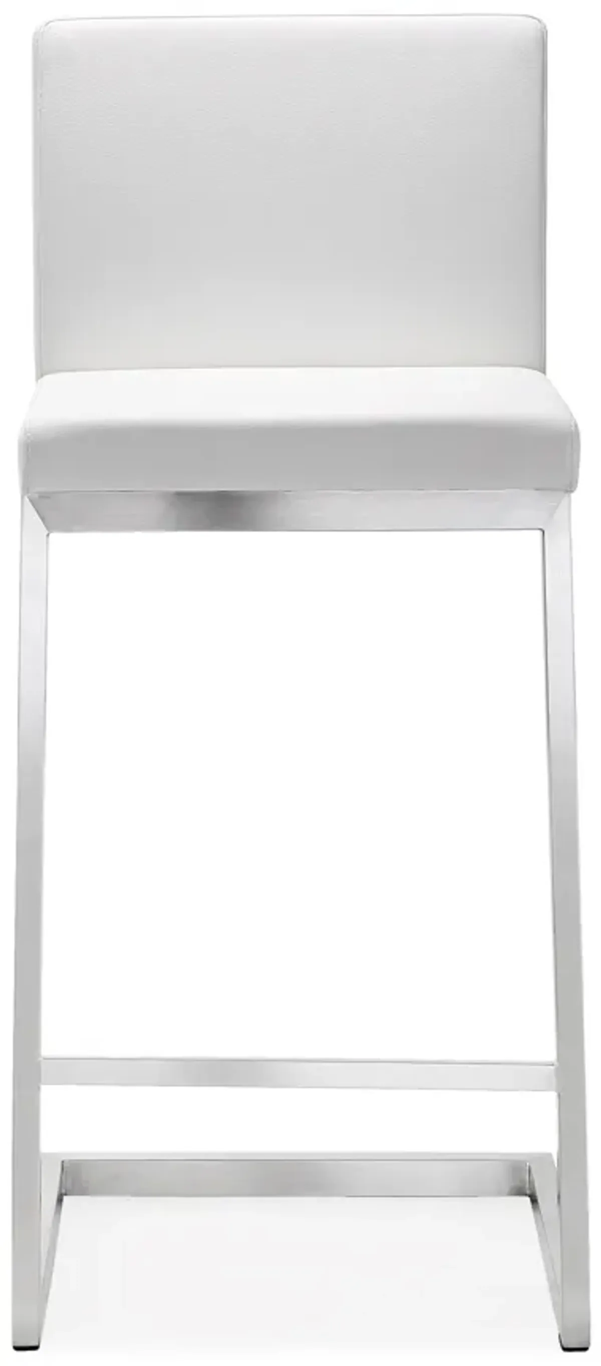 parma white stainless steel counter stool - set of 2