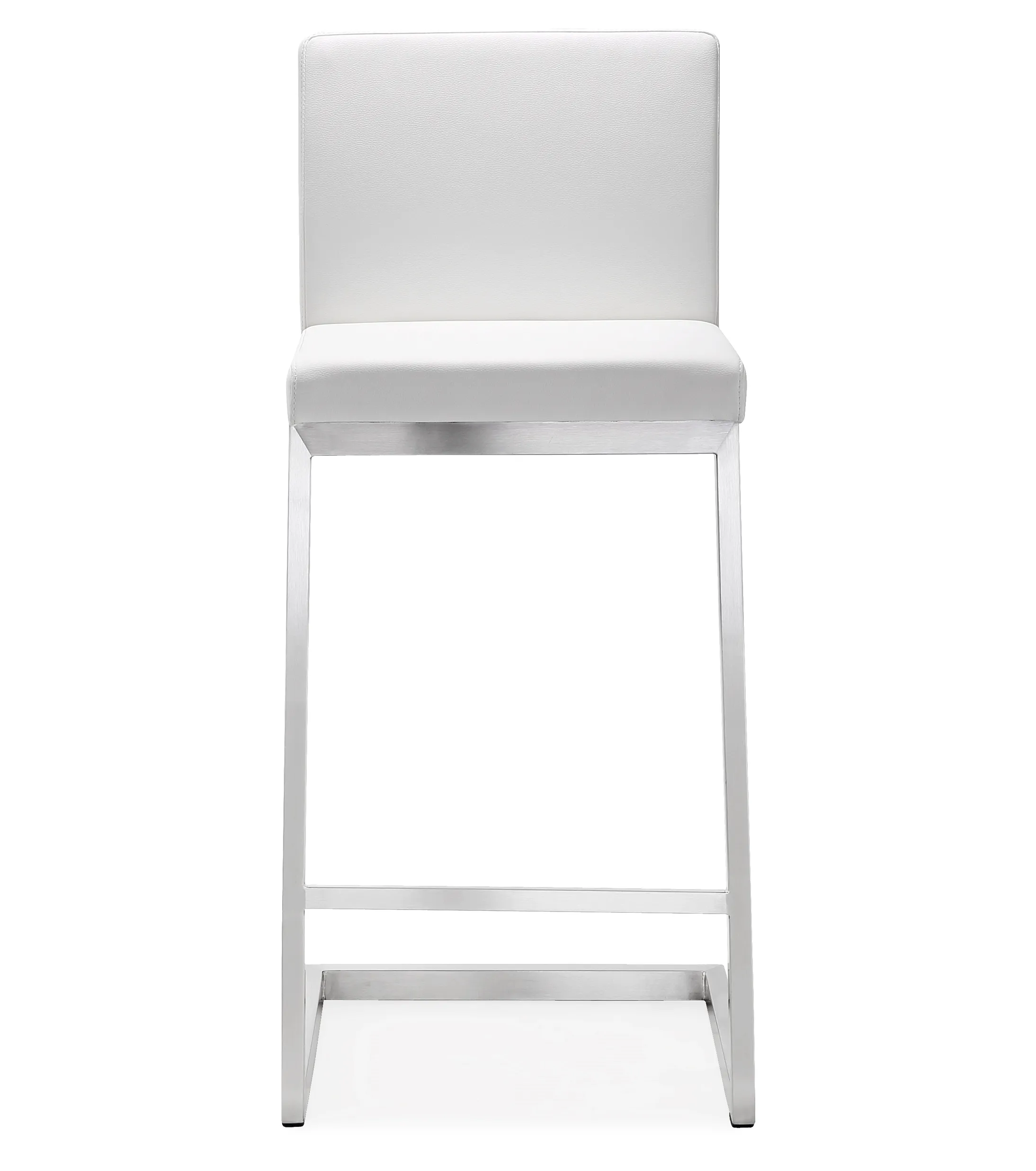 parma white stainless steel counter stool - set of 2