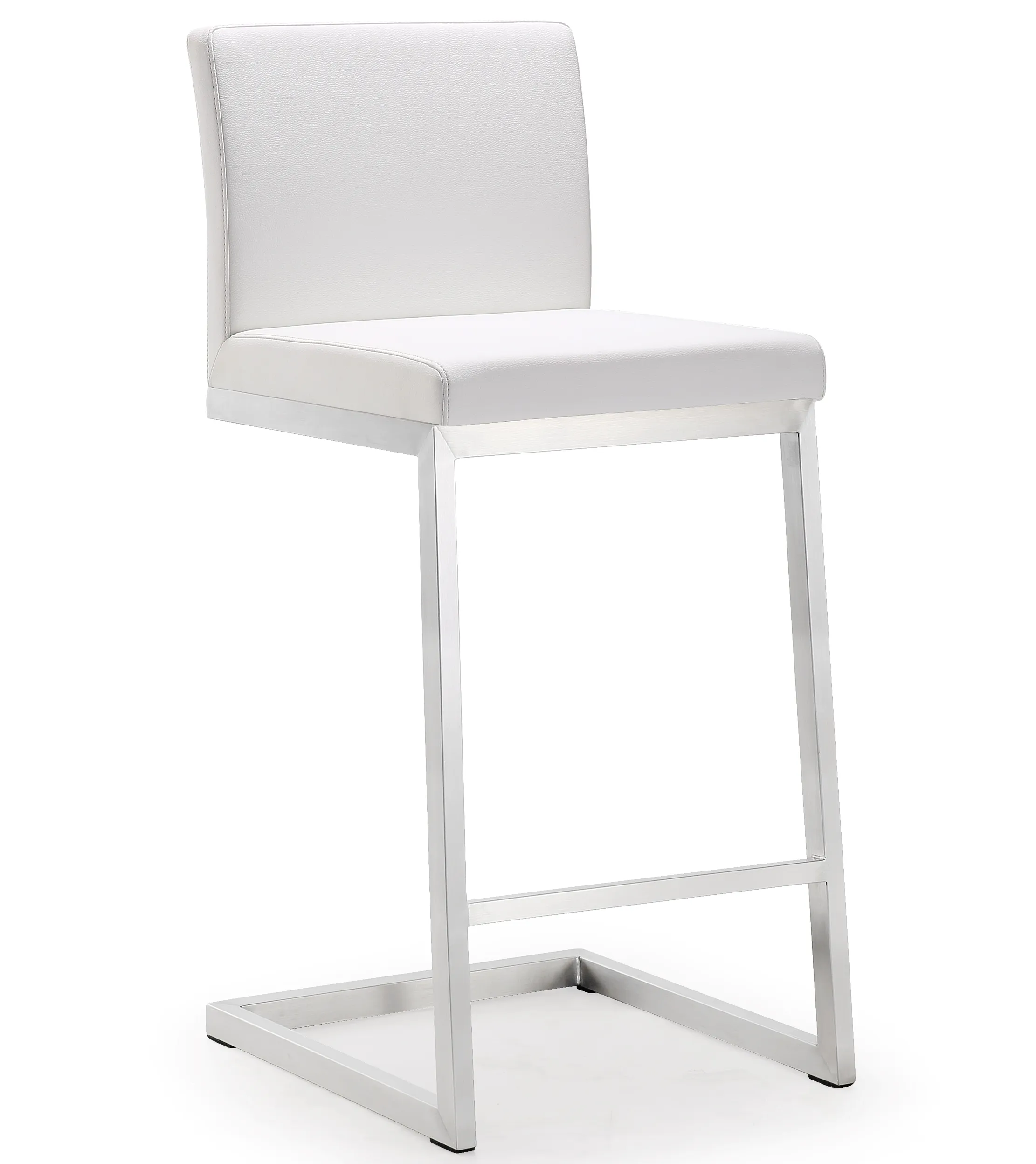 parma white stainless steel counter stool - set of 2