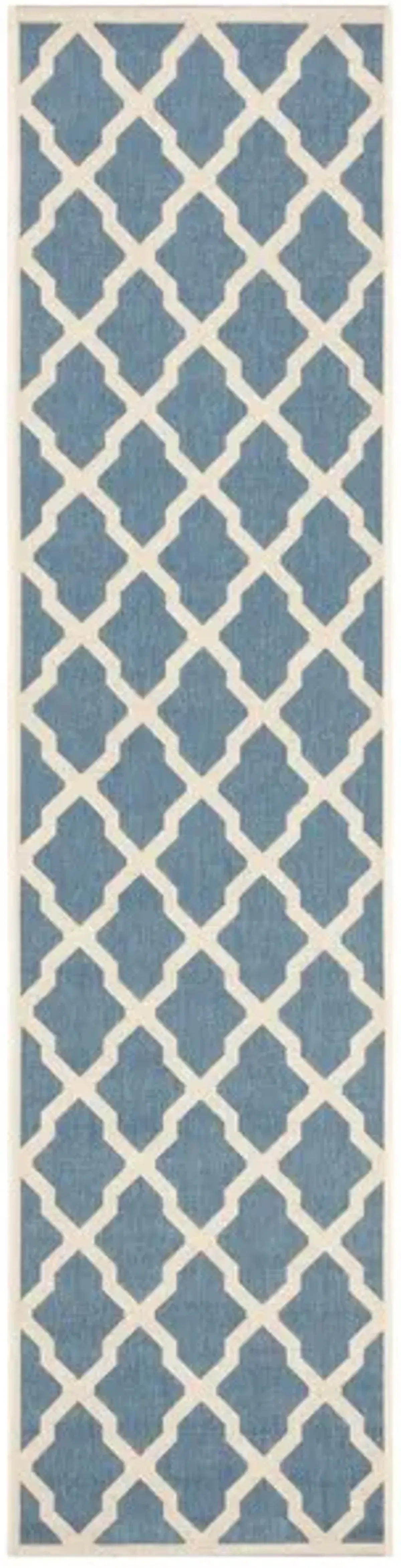 LINDEN 122 Collection LND122M-28 Blue / Creme 2'-2" X 8'