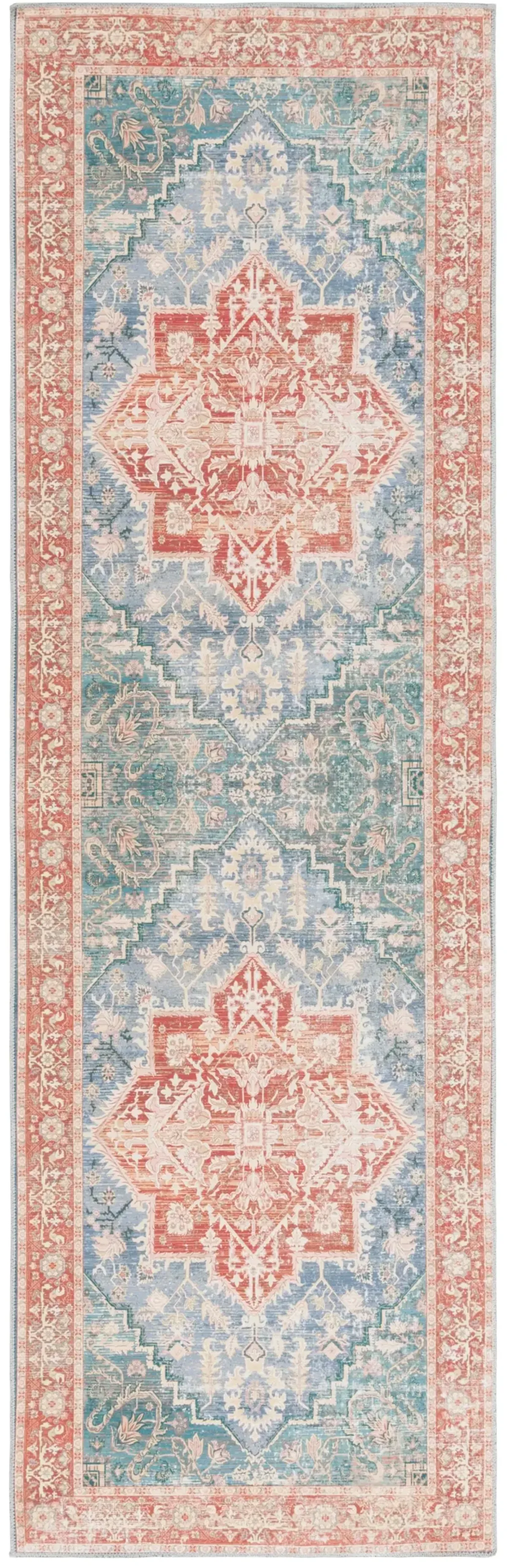 ARIZONA 137 BLUE GREEN  2'-6' x 8' Runner Rug