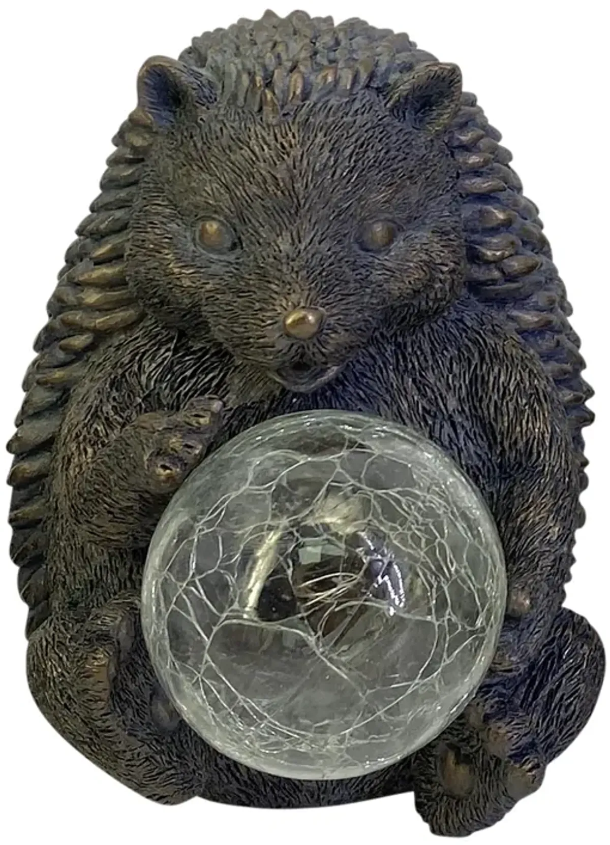 8" Hedgehog With Solar Orb,antique Copper