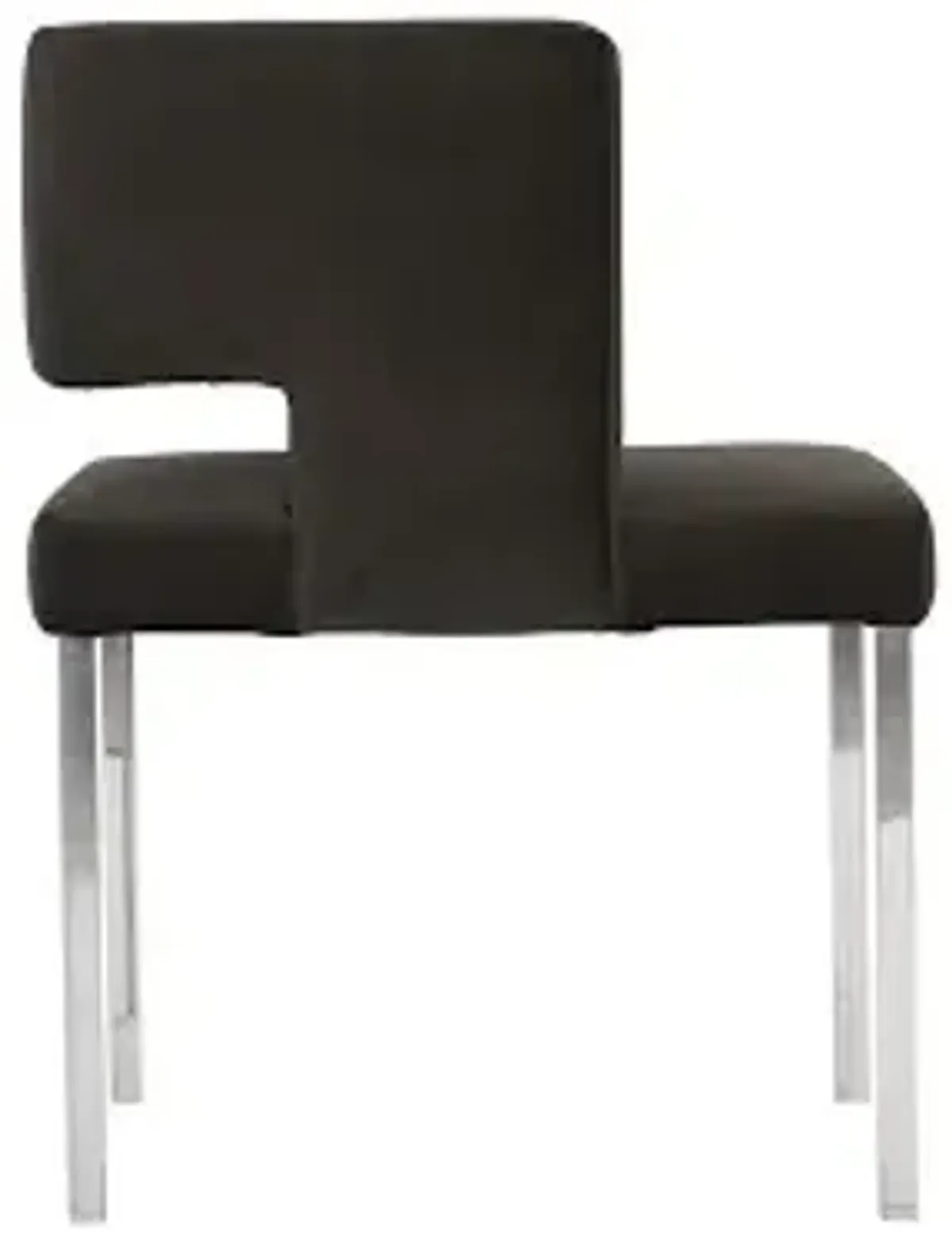 raffia dining chair, black, stainless steel legs