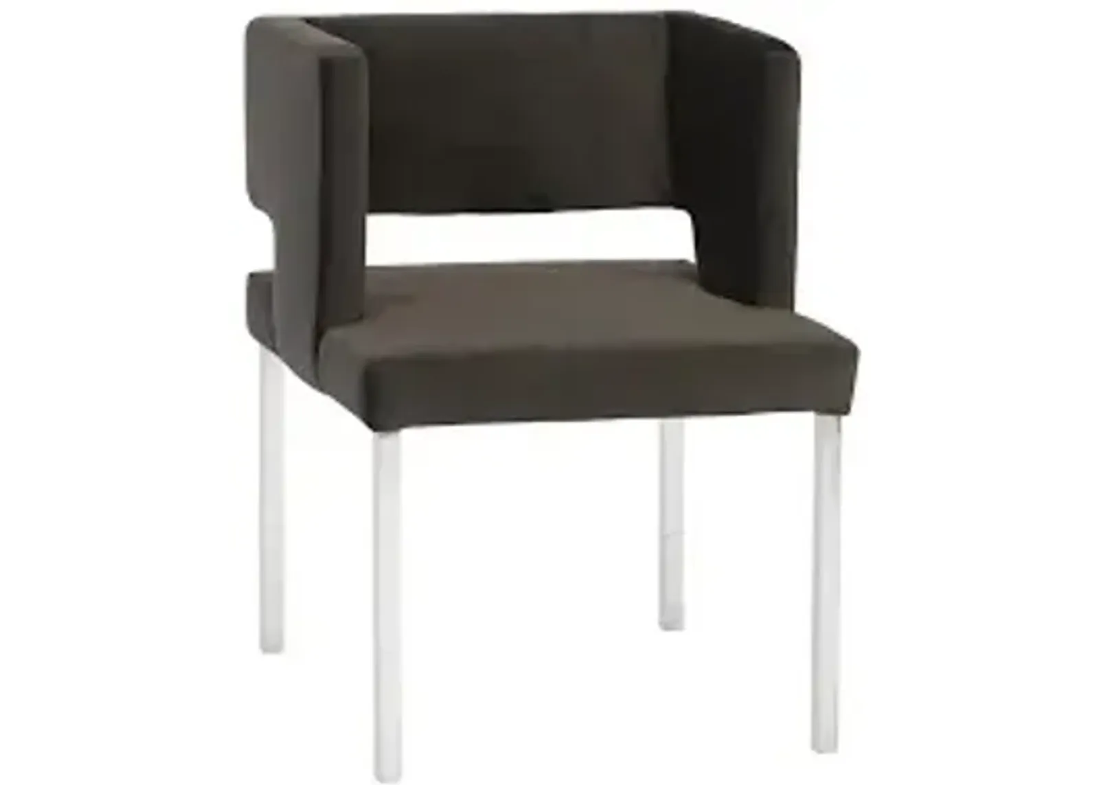 raffia dining chair, black, stainless steel legs