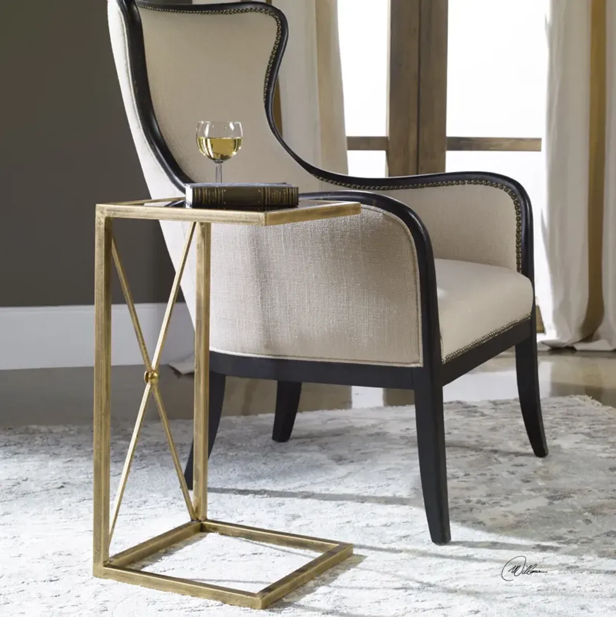 Zafina Gold Accent Table