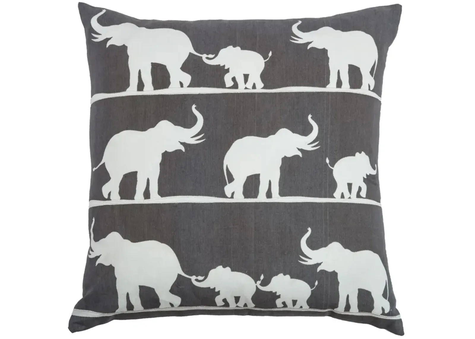 Elephants Gray Pillow